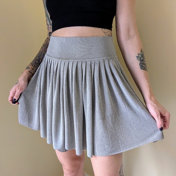 BP Studio for Charivari Vintage Made in Italy Silver Circle Skirt Small - Picture 6 of 7